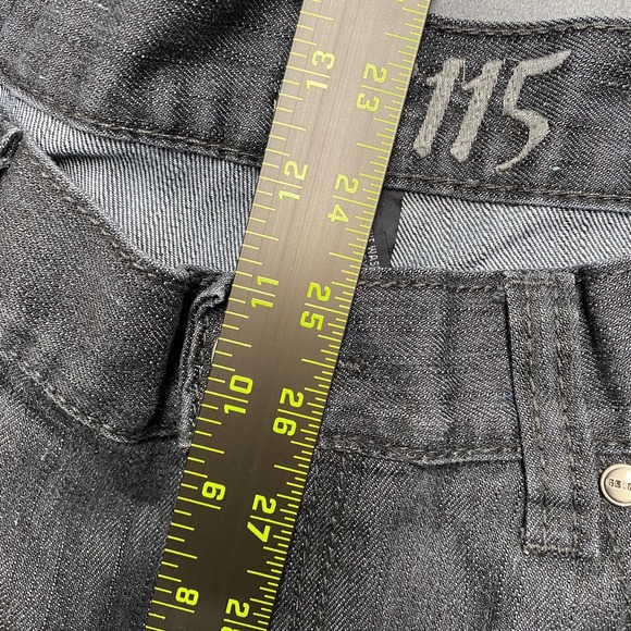 GS115 Jeans Mens 38 Gray Straight Leg Whiskered Denim Embroidered Back Pockets - Picture 12 of 13